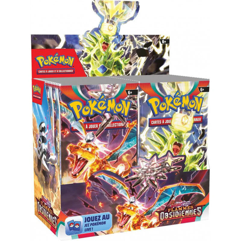 Jeu de cartes Pokémon - Boîte 36 boosters EV03 : Ecarlate et Violet 03 - Flammes Obsidiennes